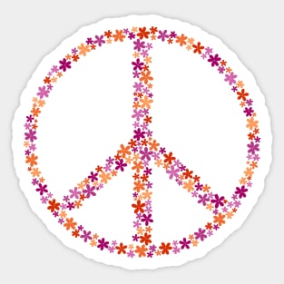 Floral Peace Sign - Discreet Lesbian Pride Sticker